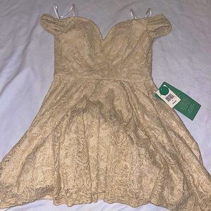 White lace + sequins homecoming dress